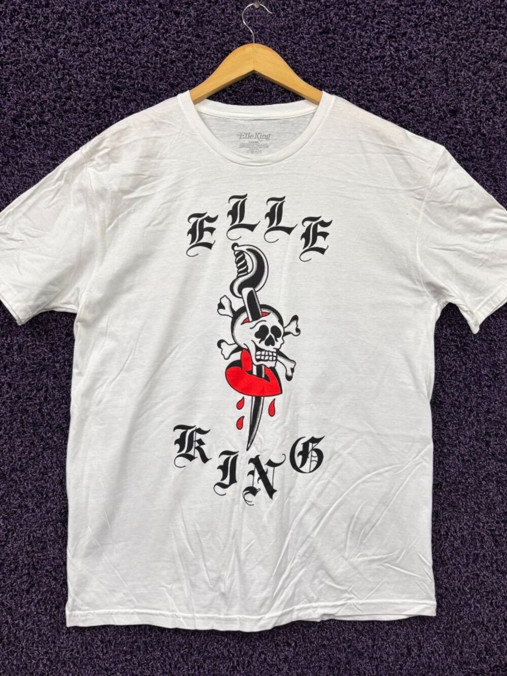 Elle King Americana Tattoo Pierce Heart Tour Stops T-Shirt L